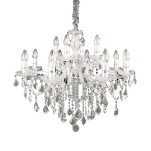 Florian Ideal Lux Lampadario In Cristallo Classico Cromo