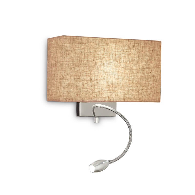 Ideal-lux-HOTEL_AP2_CANVAS-applique-con-puntatore-led-e-paralume
