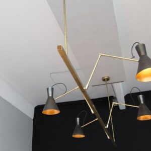 Barra Imbuto 4x Renzo Serafini Lampadario Stile Industriale