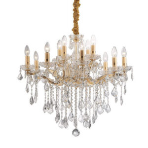 Florian Ideal Lux Lampadario Classico ORO in Cristallo