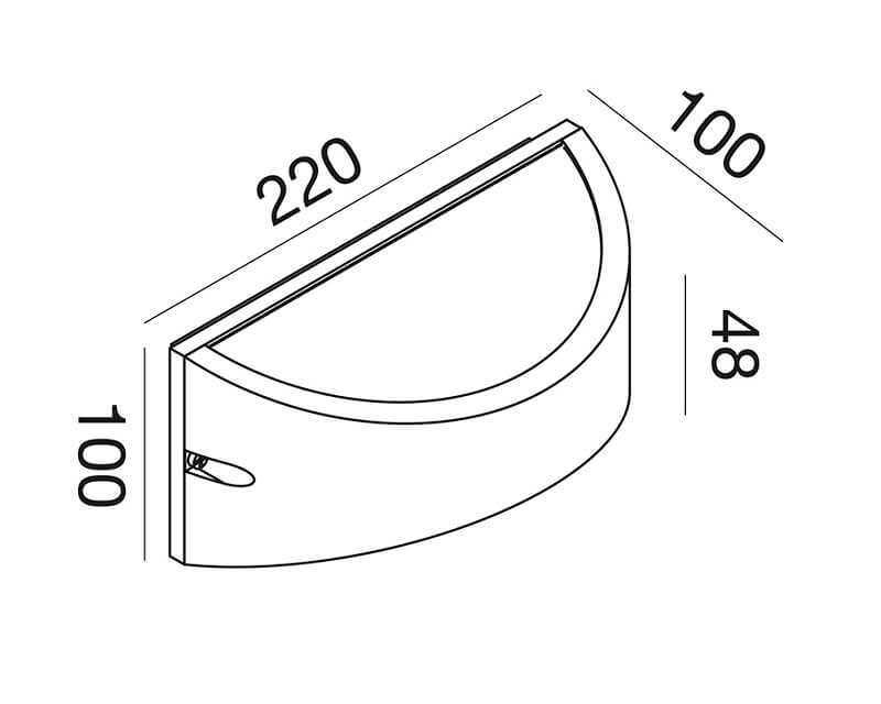 Lien Gea Luce Applique Led per Esterno dimensioni
