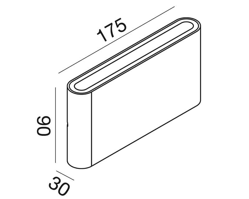 Taarhi 175 Gea Luce Applique Led da EsternoDimensioni