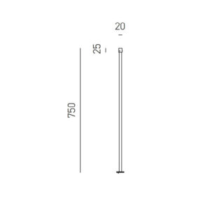 Gaeta SP/2 Gea Luce Tiges 75cm senza Rosone