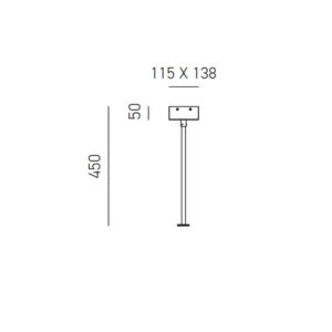 Gaeta SP/3 Gea Luce Tiges 45cm con Rosone