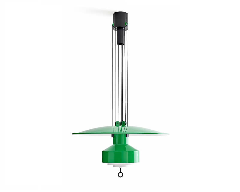 Saliscendi-Stilnovo-Lampadario-verde-Vintage-1957