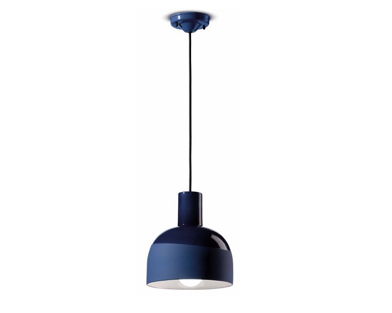 Caxixi C2400 Ferroluce Lampadario in ceramica blu