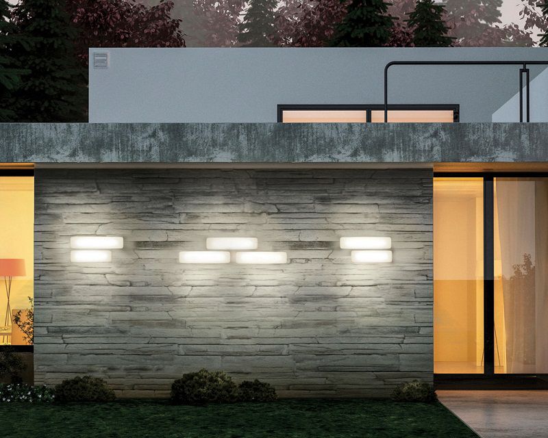 My White Linea Light Applique Bianca Rettangolare da Esterno