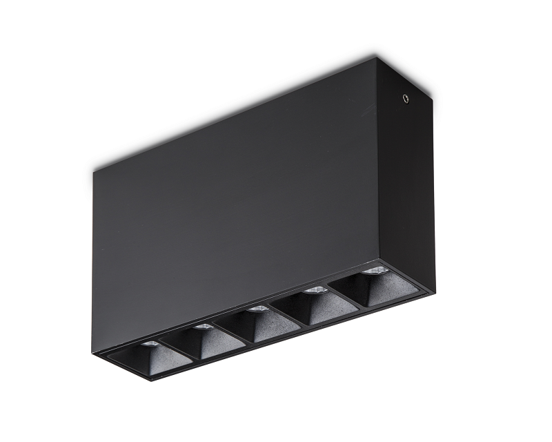 Lika Surface Ideal Lux Plafoniera Led Nera 5 luci