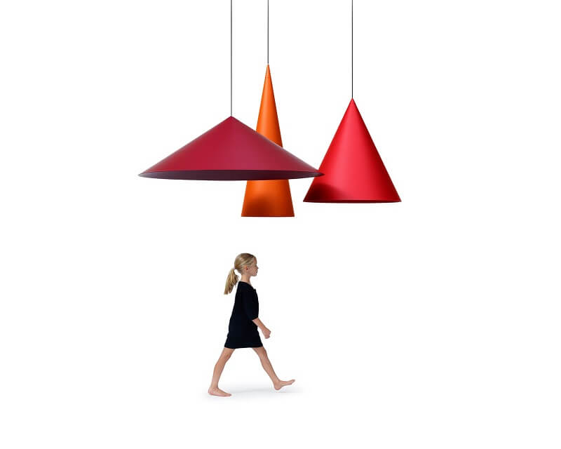 W151 Extra large pendant Wastberg Lampada Led a Sospensione arancio rosso