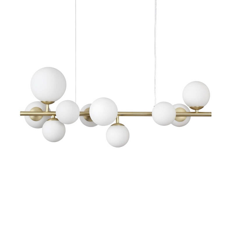 Perlage Sp10 Ideal Lux Lampadario 10 Luci Sfere Vetro ottone
