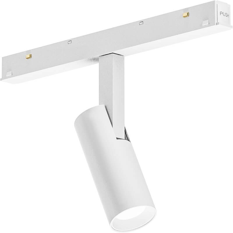 Scopri cos'è l'illuminazione a binario e a cosa servono i proiettori led orientabili come questo di Gea Luce per binario magnetico