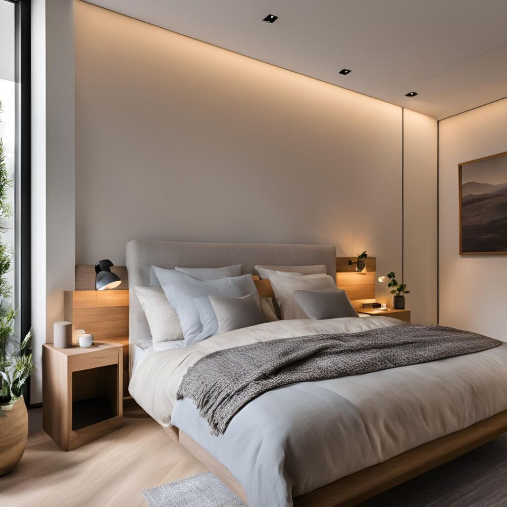 Illuminazione-camera-da-letto-con-gola-e-faretti
