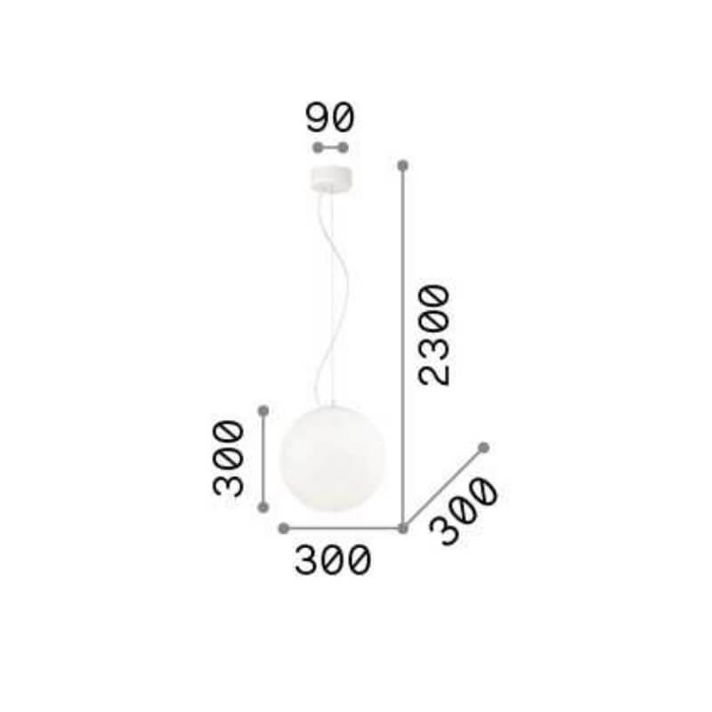 Mapa Sp1 Ideal Lux Sospensione a Sfera in vetro 30 cm tecnica