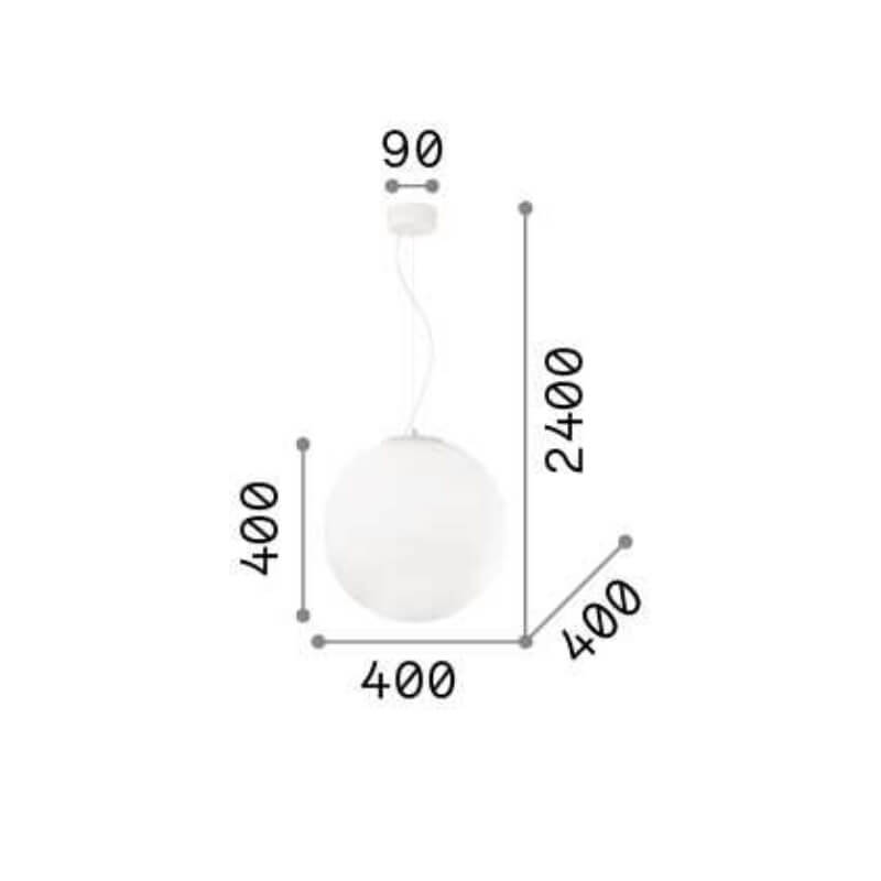 Mapa Sp1 Ideal Lux Sospensione a Sfera in vetro 40 cm tecnica