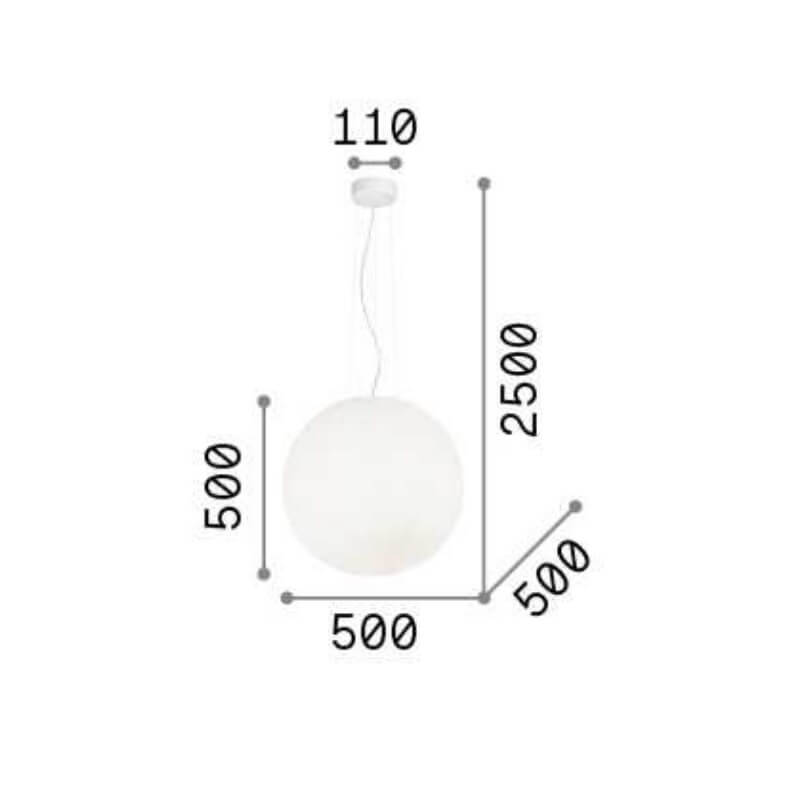 Mapa Sp1 Ideal Lux Sospensione a Sfera in vetro 50 cm tecnica
