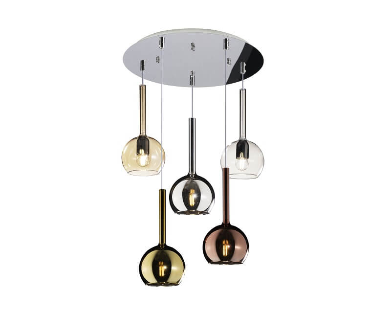 Future S5 TP Toplight Sospensione A 5 Luci In Vetro