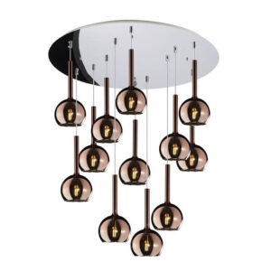 Future S12 TP Toplight Sospensione Rame 12 Luci In Vetro