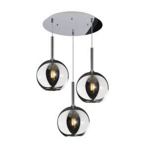 Future TM Toplight Sospensione Tre Luci In Vetro Cromo