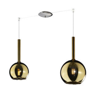 Future S2 Toplight Lampadario in Vetro Oro 2 Luci