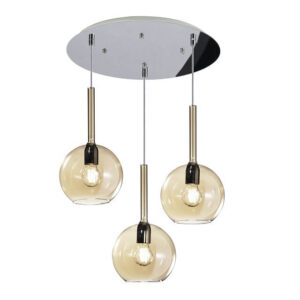 Future TG Toplight Sospensione Ambra Tre Luci In Vetro