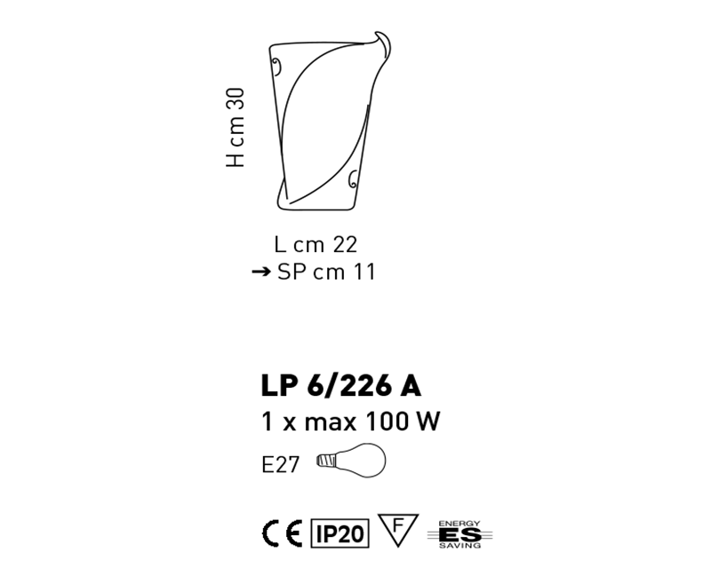 Atene Sil Lux Lampada da Parete Classica img tecnica