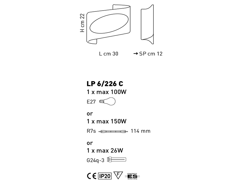 Atene Sil Lux Applique in Vetro di Murano Dimensioni Piccola