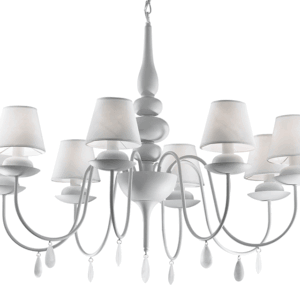 Blanche Sp8 Ideal Lux Lampadario Classico con Paralumi Bianchi