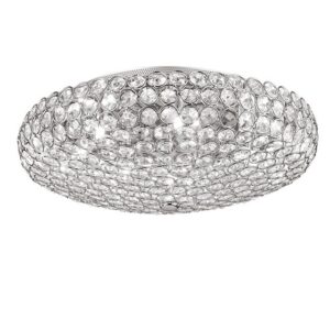 King PL Cromo Ideal Lux Plafoniera in Cristallo