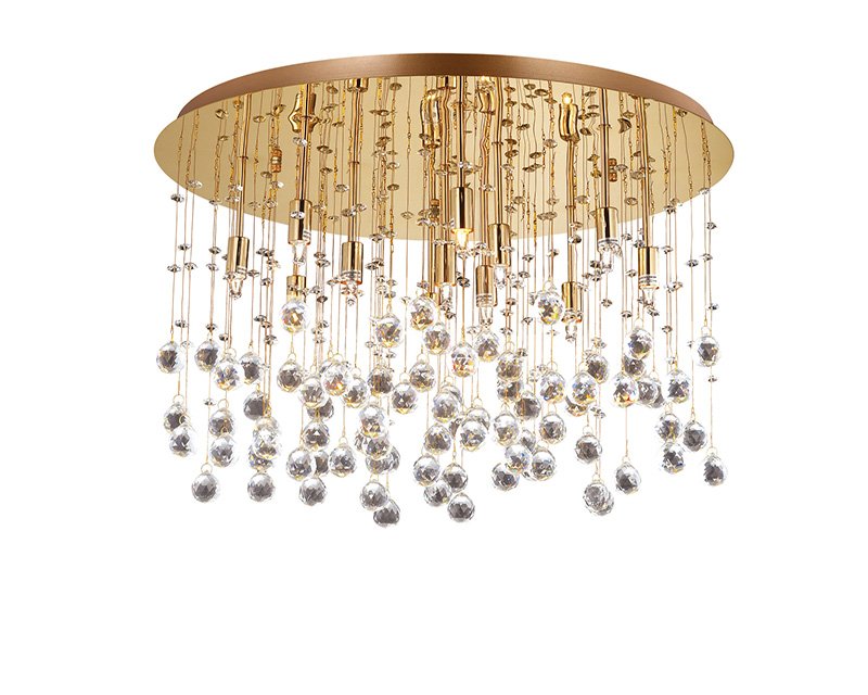 Moonlight Ideal Lux Plafoniera Classica Cristallo Oro 12 Luci