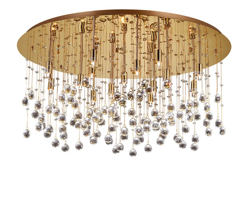 Moonlight Ideal Lux Plafoniera Classica Cristallo Oro 12 Luci
