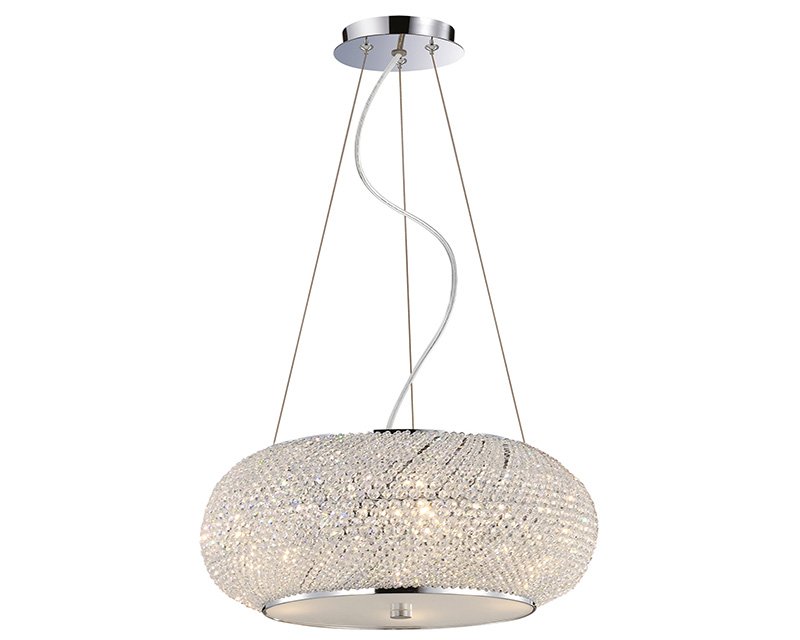 Pashà Ideal Lux Lampadario Classico Contemporaneo Cromo Small