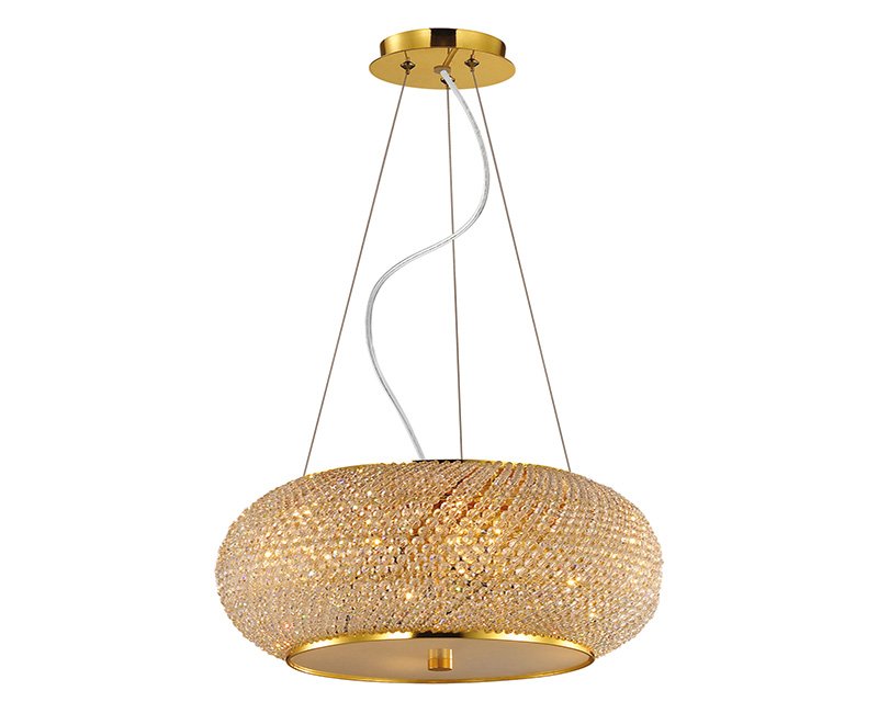 Pashà Ideal Lux Lampadario Classico in Cristallo Oro