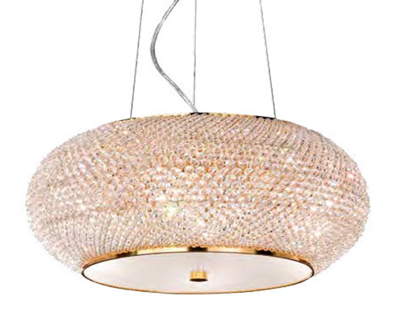 Pashà Ideal Lux Lampadario Classico in Cristallo Oro dettaglio