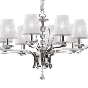 Pegaso Sp Ideal lux Lampadario Classico con Paralumi in Tessuto