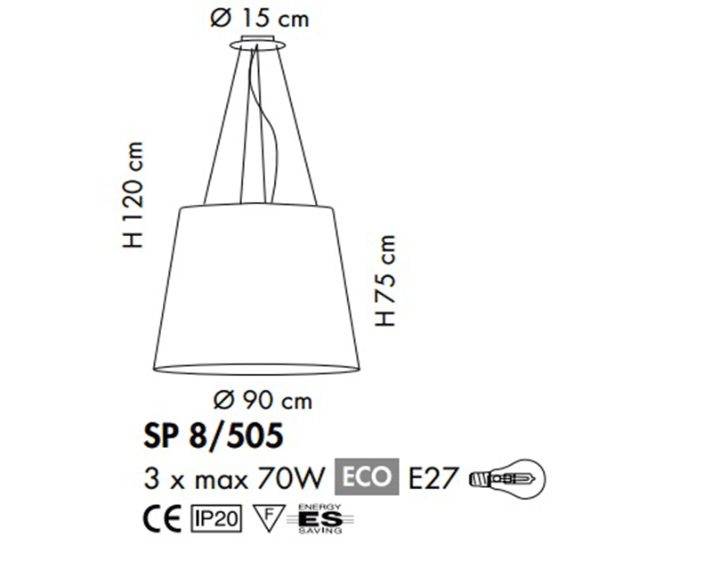 Il Cairo Sp8 Sil Lux Sospensione Classica In Tessuto diam.90