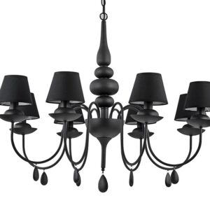 Blanche Sp8 Nero Ideal Lux Lampadario Classico Con Paralumi