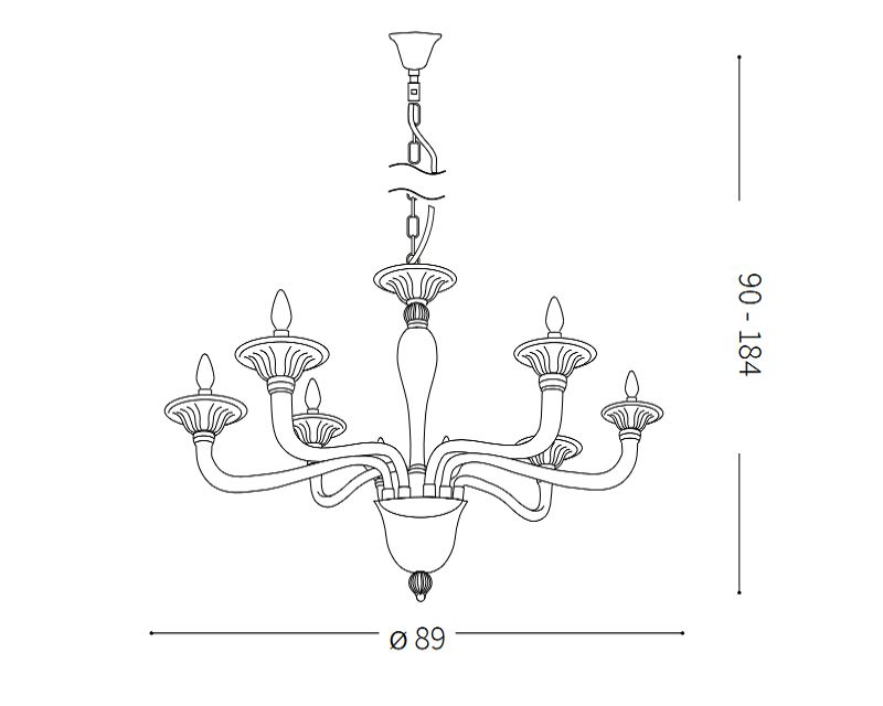 brigitta-lampadario-sospensione-otto-luci-ideal-lux-tecnica