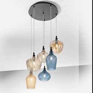 Cleofe S/6 Gea Luce Sospensione Sei Luci Colorata