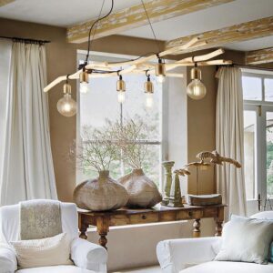 Driftwood SP6 Ideal Lux Sospensione In Legno