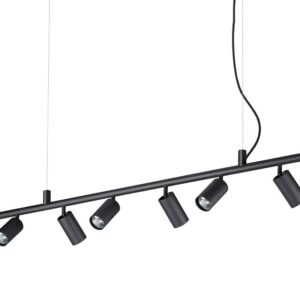 Dynamite Sp6 Ideal Lux Lampadario a Binario Con Spot Led Orientabili - Nero
