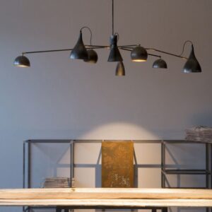 Imperfetto Lampadario in Ferro 8 Luci Renzo Serafini