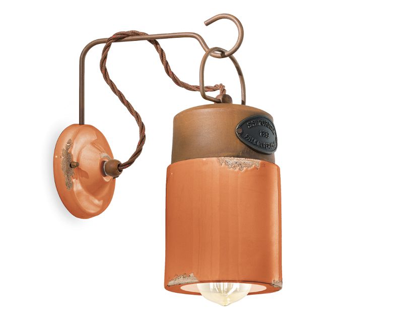 Applique Stile Industriale C1621 Arancio Ferroluce