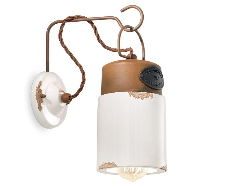 Applique Stile Industriale C1621 Bianca Ferroluce