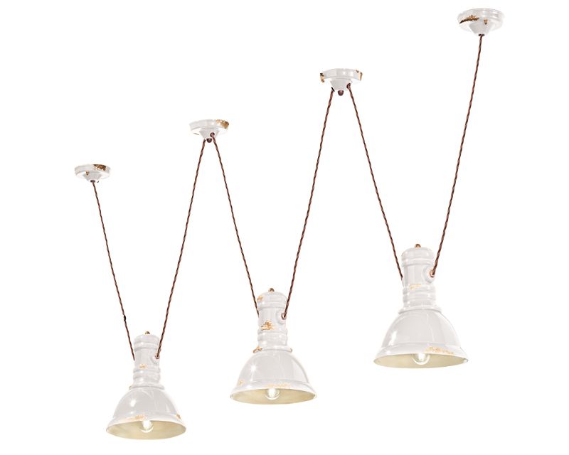 Lampadario C1692 Industrial Collection Ferroluce 3 luci bianco