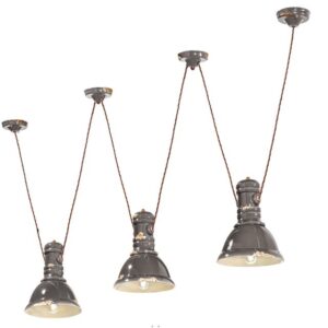 C1692 Ferroluce Industrial Collection Lampadario Industriale 3 luci