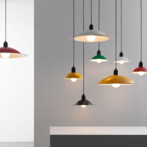 Lampiatta Stilnovo Lampadario Vintage Colorato Diam. 50 1971