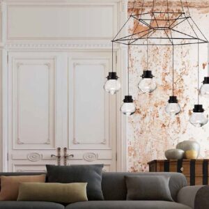 Light Heart SG Sil Lux Lampadario 6 Luci Industrial Chic
