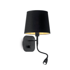 Nordik Ideal Lux Applique Da Comodino Nera Oro