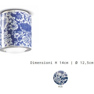Pi C986 Ferroluce Plafoniera Cilindrica in Ceramica Decorata