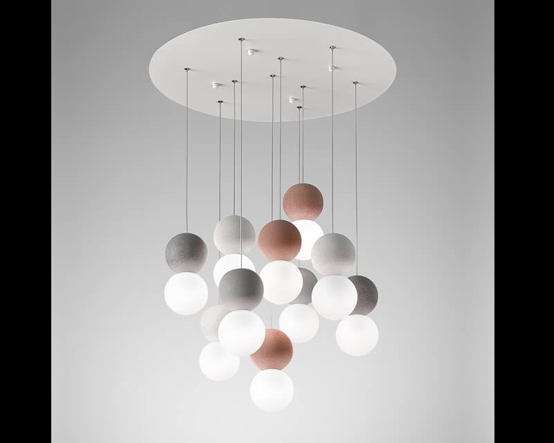 Sfera S10 Gea Luce Lampadario Moderno 10 Sfere